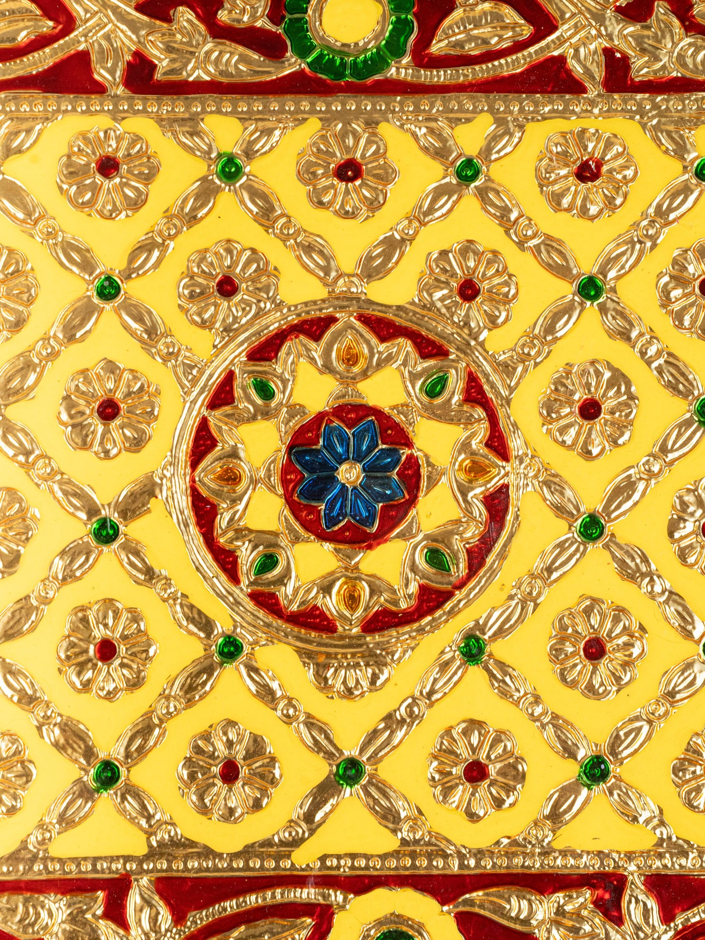 Meenakari Bajot - Floral Design - 10x15 inch - Yellow - WL5209-2