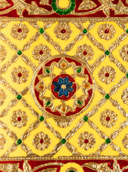 Meenakari Bajot - Floral Design - 10x15 inch - Yellow - WL5209-2