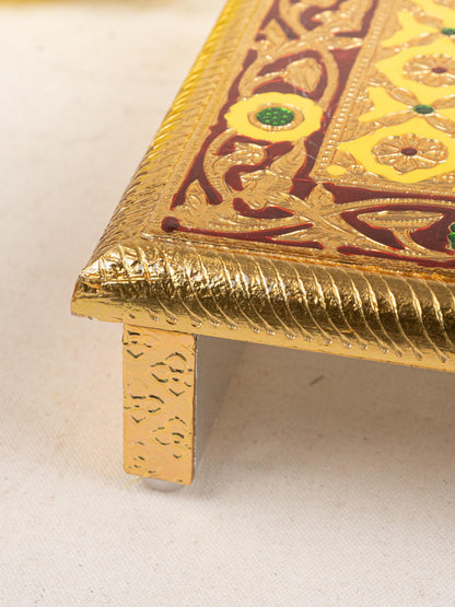 Meenakari Bajot - Floral Design - 9x12 inch - Yellow - WL5209-1