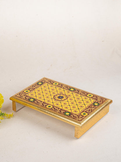 Meenakari Bajot - Floral Design - 10x15 inch - Yellow - WL5209-2
