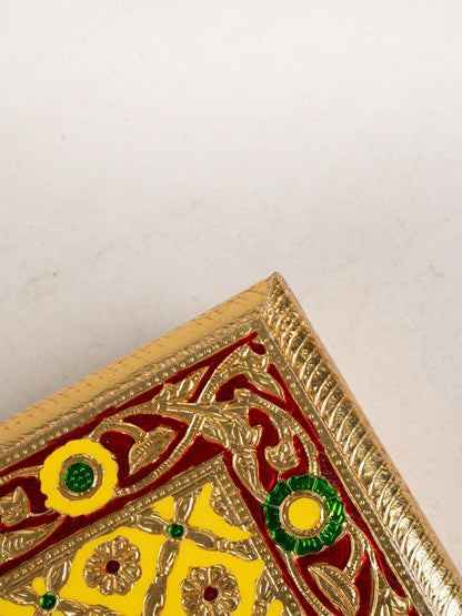 Meenakari Bajot - Floral Design - 10x15 inch - Yellow - WL5209-2