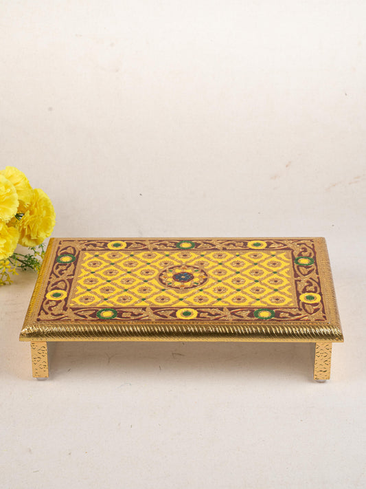 Meenakari Bajot - Floral Design - 10x15 inch - Yellow - WL5209-2