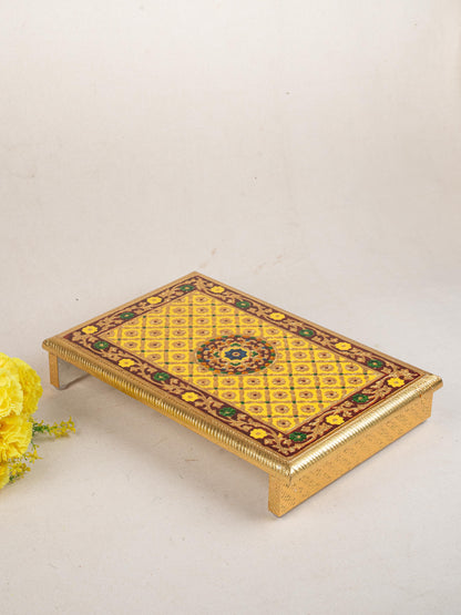 Meenakari Bajot - Floral Design - 12x18 inch - Yellow - WL5209-3