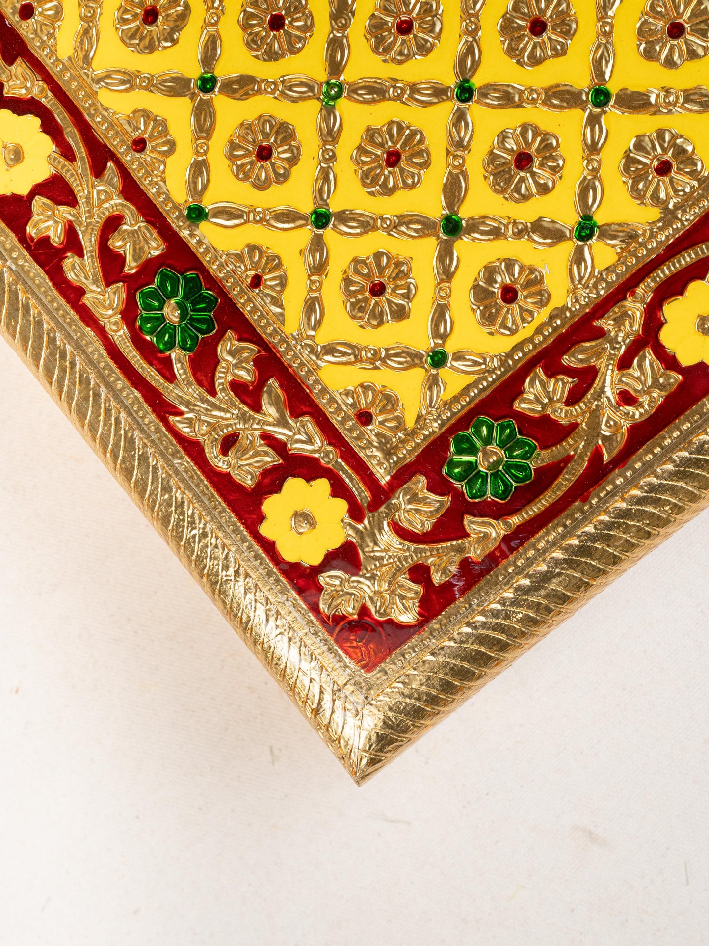 Meenakari Bajot - Floral Design - 12x18 inch - Yellow - WL5209-3