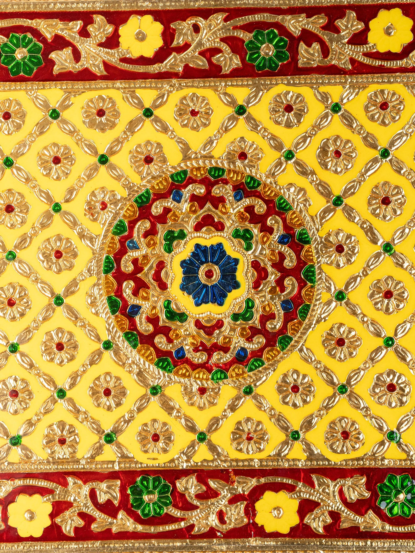 Meenakari Bajot - Floral Design - 12x18 inch - Yellow - WL5209-3