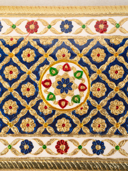 Meenakari Bajot - Floral Design - 9x12 inch - Blue - WL5210-1