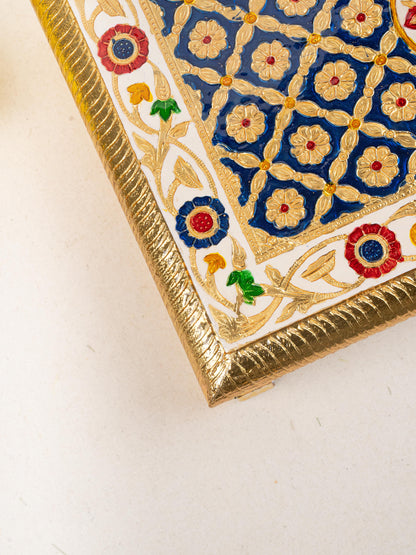 Meenakari Bajot - Floral Design - 10x15 inch - Blue - WL5210-2