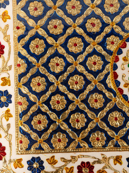 Meenakari Bajot - Floral Design - 12x18 inch - Blue - WL5210-3