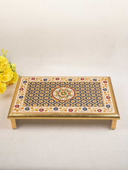 Meenakari Bajot - Floral Design - 12x18 inch - Blue - WL5210-3