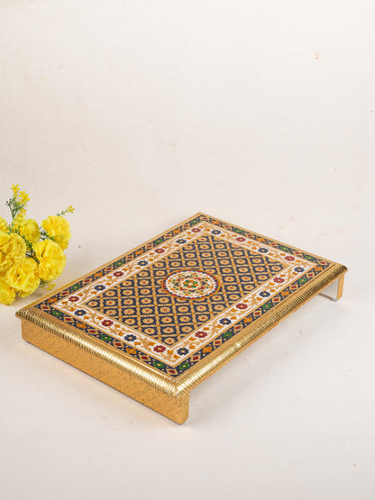 Meenakari Bajot - Floral Design - 15x21 inch -  Blue - WL5210-4