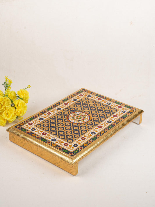 Meenakari Bajot - Floral Design - 15x21 inch -  Blue - WL5210-4