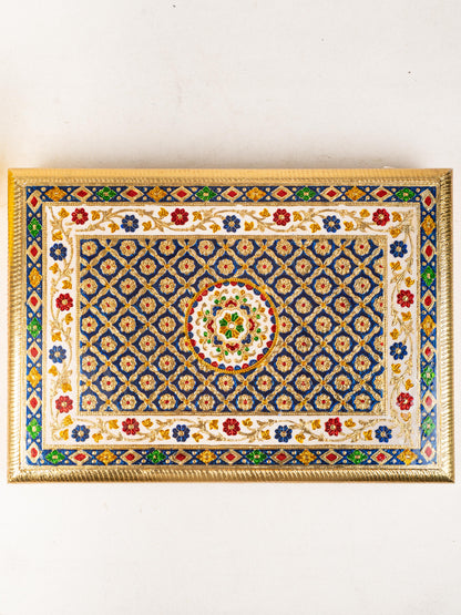 Meenakari Bajot - Floral Design - 15x21 inch -  Blue - WL5210-4