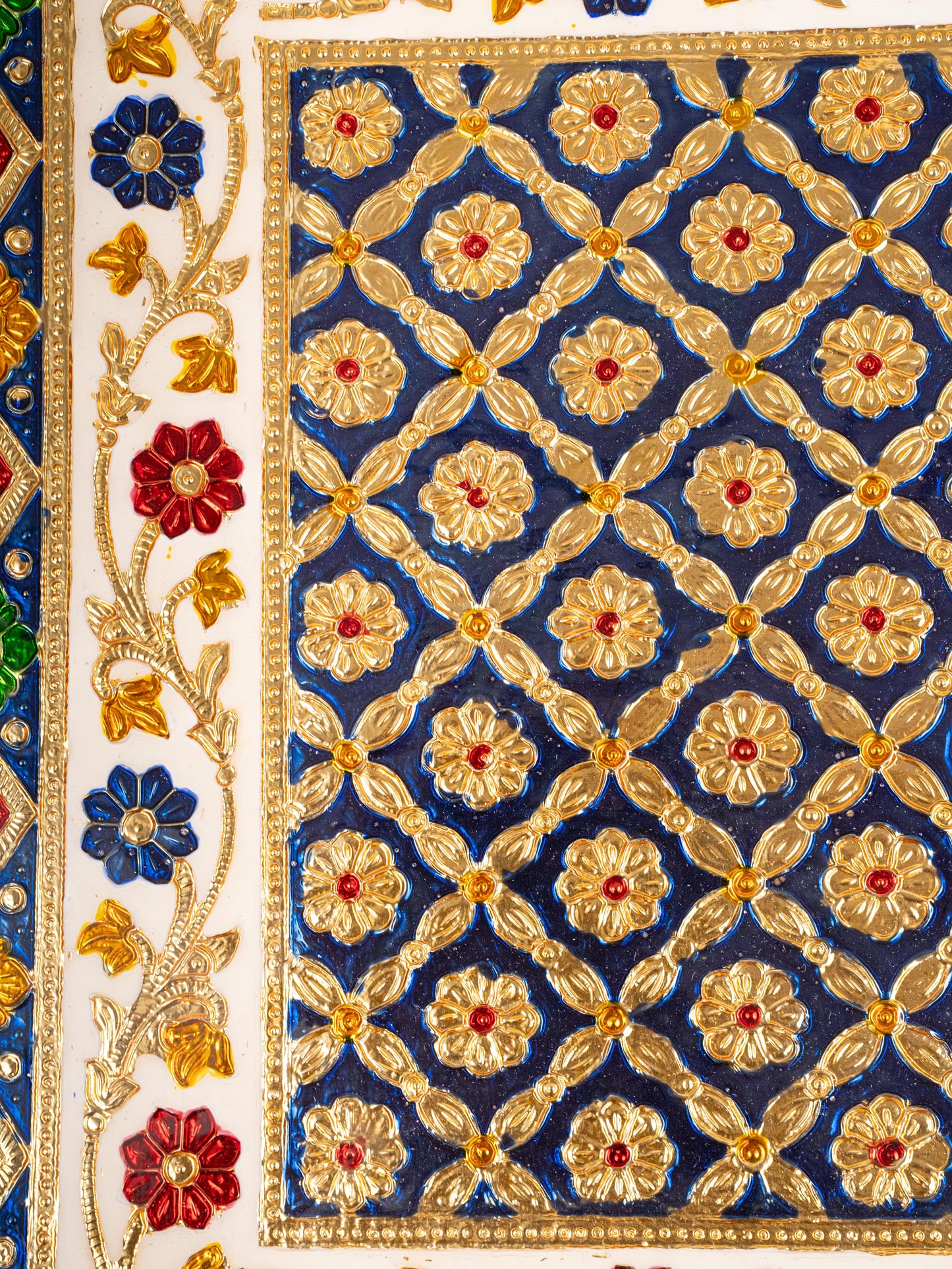 Meenakari Bajot - Floral Design - 15x21 inch -  Blue - WL5210-4