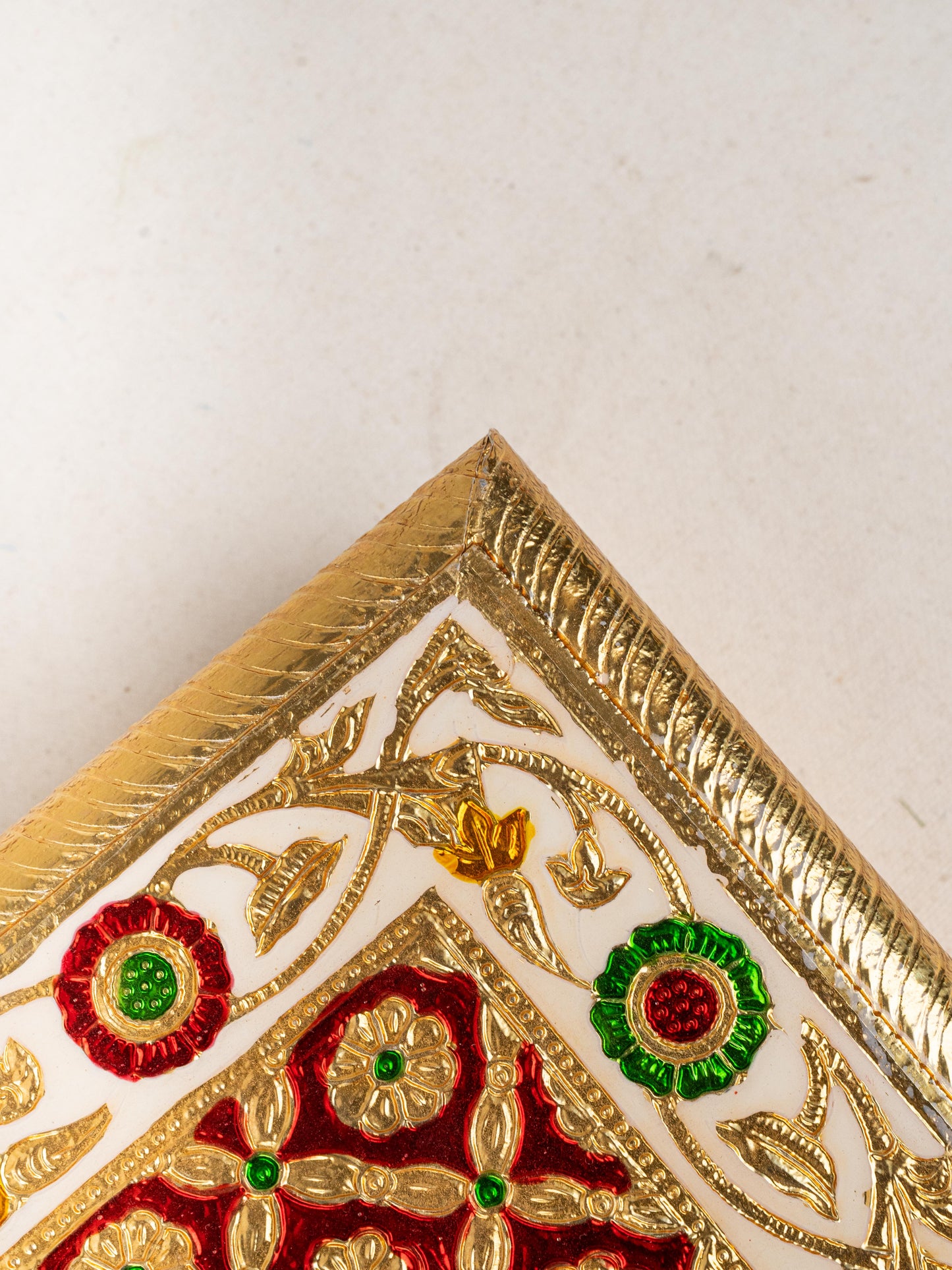 Meenakari Bajot - Peacock Design - 10x15 inch - Red - WL5211-2