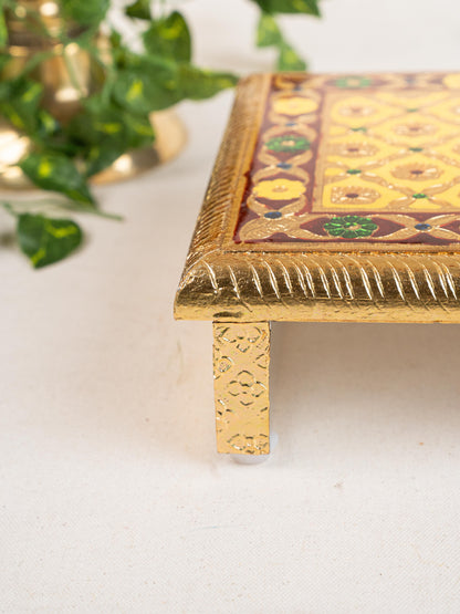 Meenakari Bajot - Peacock Design - 9x12 inch - Yellow - WL5212-1