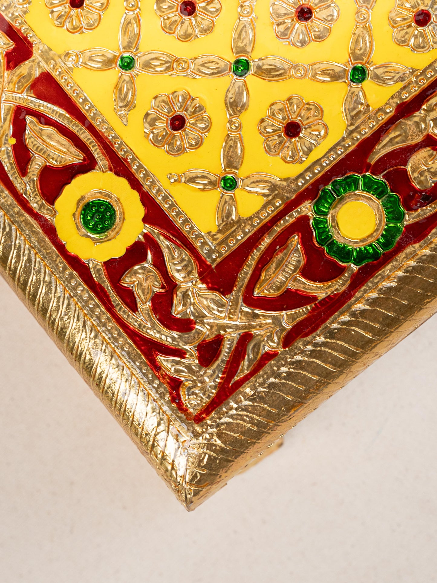 Meenakari Bajot - Peacock Design - 10x15 inch - Yellow - WL5212-2