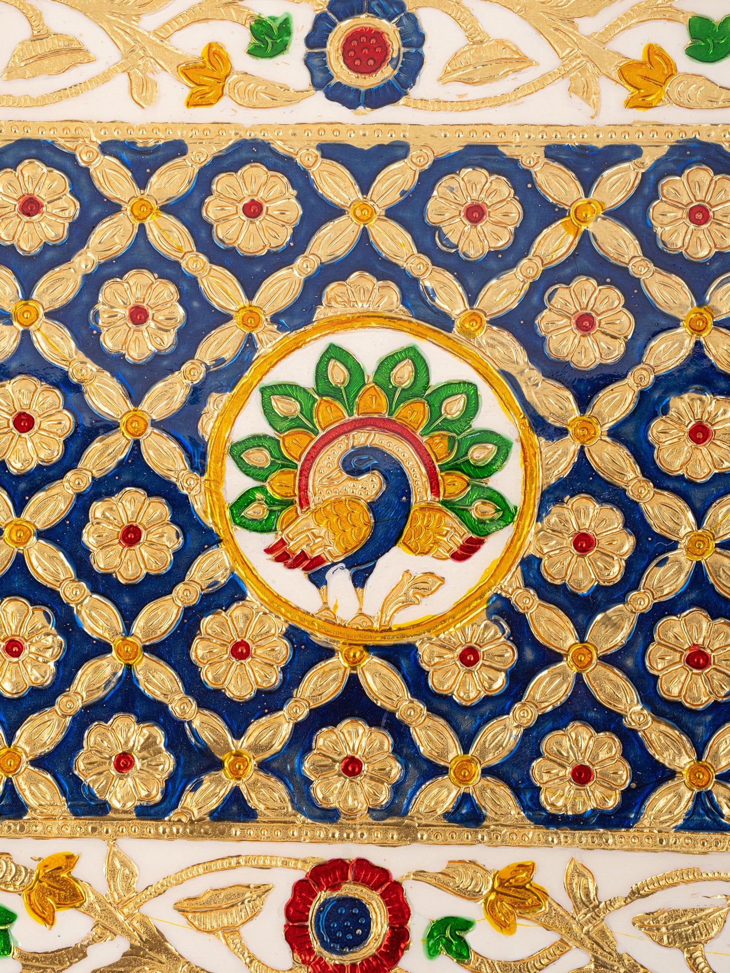 Meenakari Bajot - Peacock Design - 10x15 inch - Blue - WL5213-2