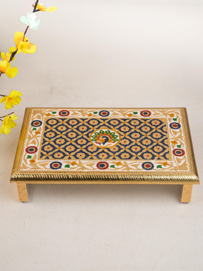 Meenakari Bajot - Peacock Design - 10x15 inch - Blue - WL5213-2