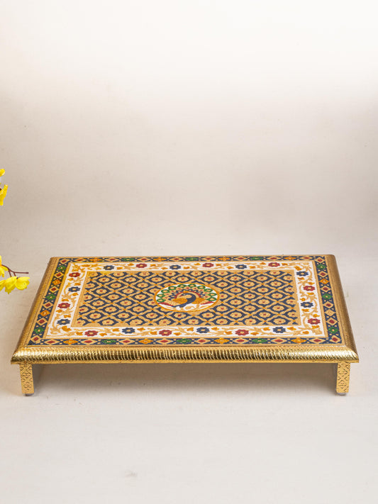 Meenakari Bajot - Peacock Design - 15x21 inch -  Blue - WL5213-4