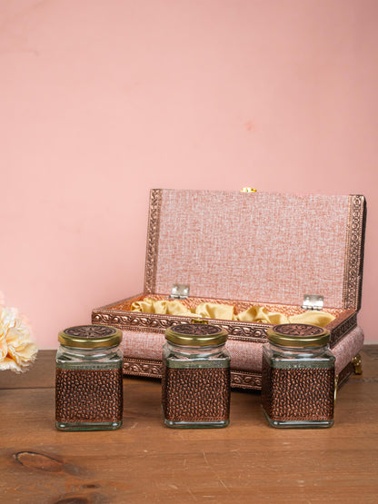 Dry Fruit Box - 3 Glass Jar - WL5215