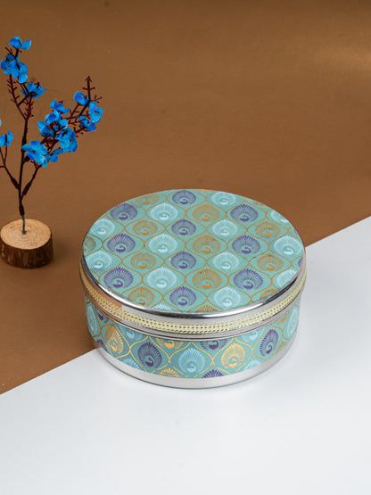 Digital Print Meenakari - Peacock Design - Poori Box - 7 inch - WL5216