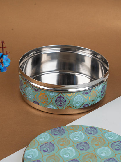 Digital Print Meenakari - Peacock Design - Poori Box - 7 inch - WL5216