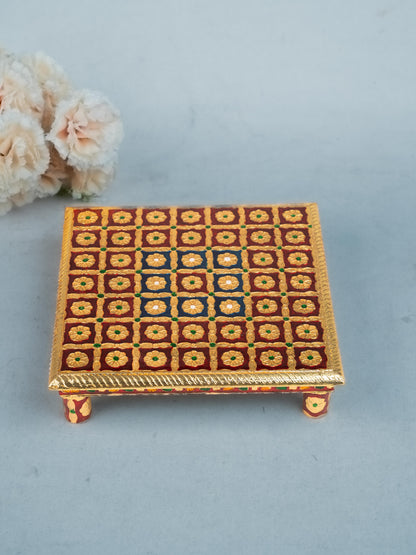 Meenakari Manai - Red - 10x10 inch - WL5219