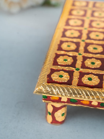 Meenakari Manai - Red - 10x10 inch - WL5219