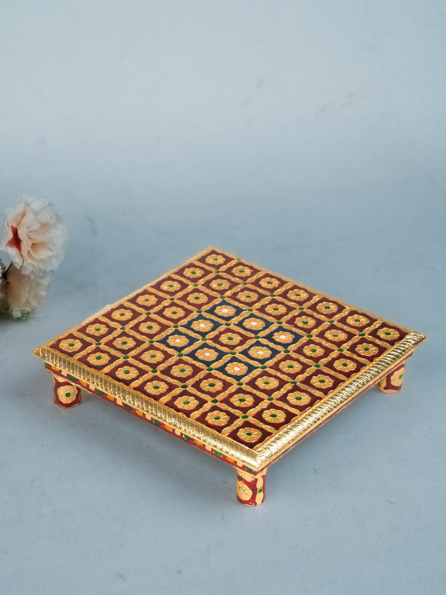 Meenakari Manai - Red - 10x10 inch - WL5219