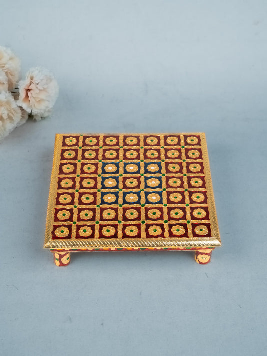 Meenakari Manai - Red - 10x10 inch - WL5219