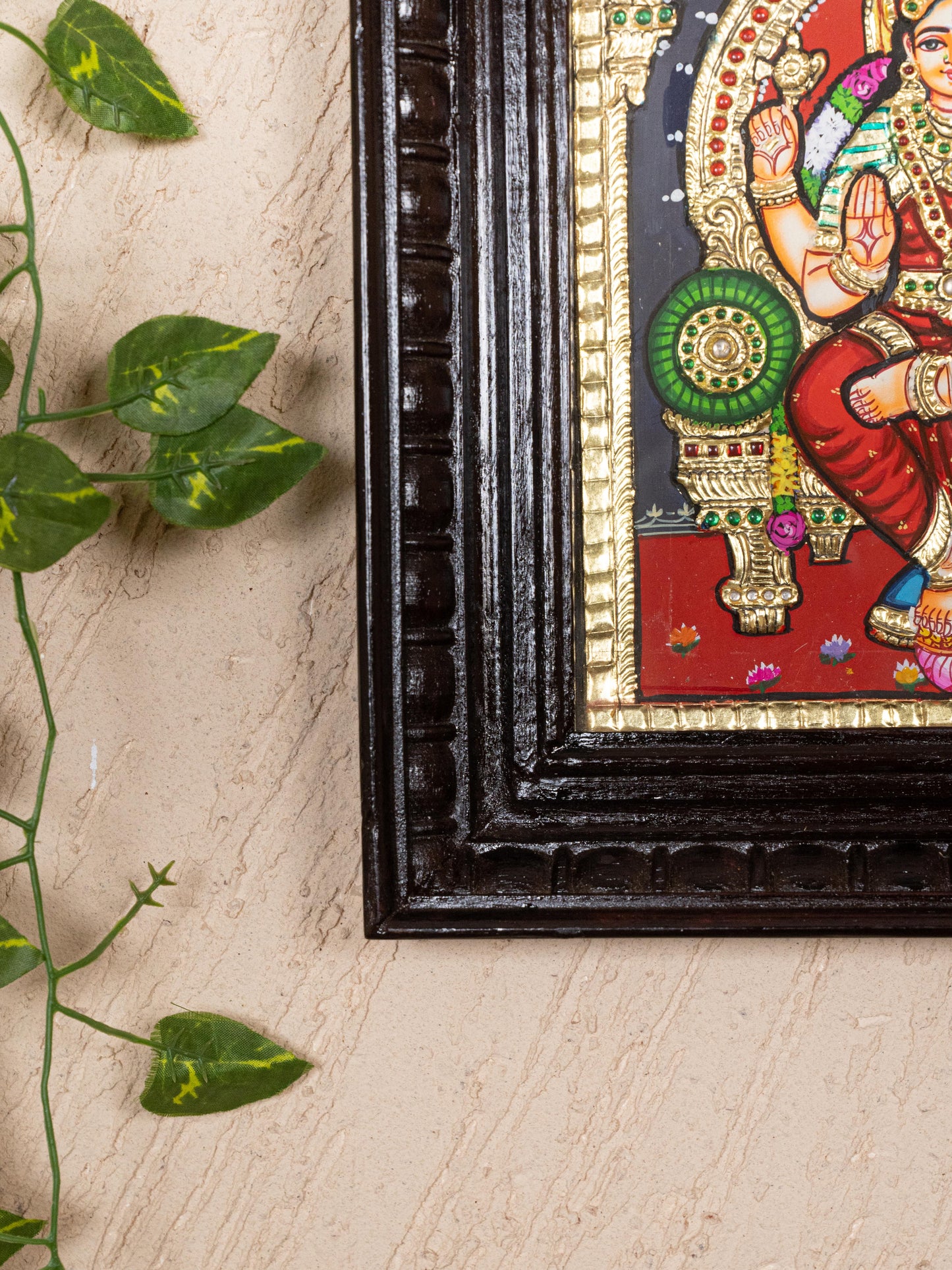 Tanjore Painting - Kamakshi - Flat (Gold Foil) - 10x8 inch - WL5226