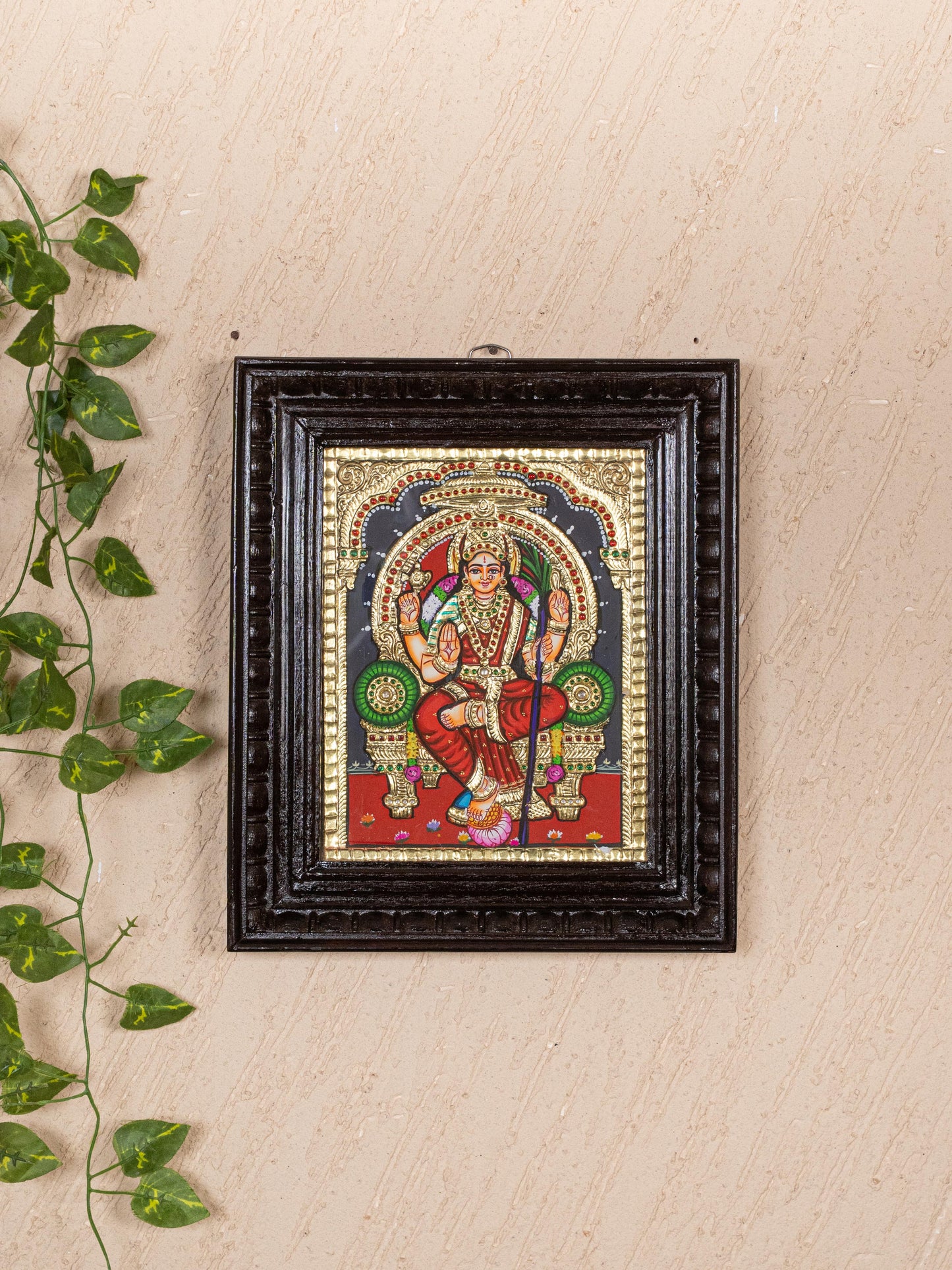 Tanjore Painting - Kamakshi - Flat (Gold Foil) - 10x8 inch - WL5226