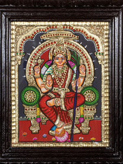Tanjore Painting - Kamakshi - Flat (Gold Foil) - 10x8 inch - WL5226