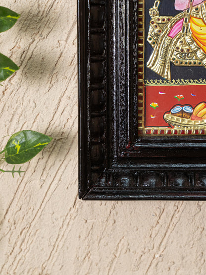 Tanjore Painting - Radha Krishna - Flat (Gold Foil) - 10x8 inch - WL5227