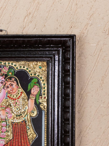 Tanjore Painting - Radha-Krishna - Flat (Gold Foil) - 10x8 inch - WL5230