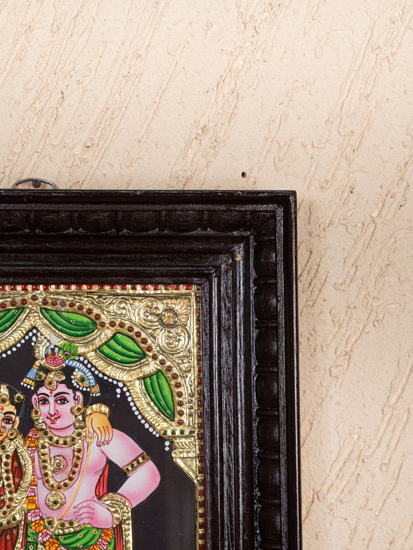 Tanjore Painting - Radha-Krishna - Flat (Gold Foil) - 10x8 inch - WL5231