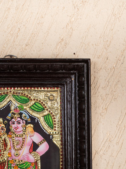 Tanjore Painting - Radha-Krishna - Flat (Gold Foil) - 10x8 inch - WL5231