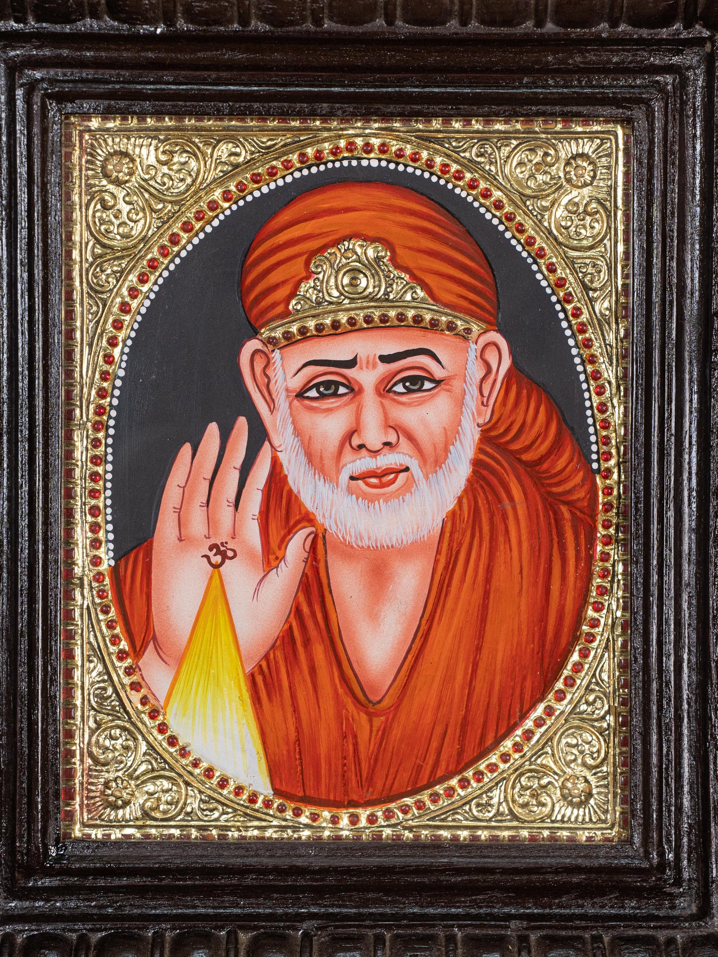 Tanjore Painting - Sai Baba - Flat (Gold Foil) - 10x8 inch - WL5232