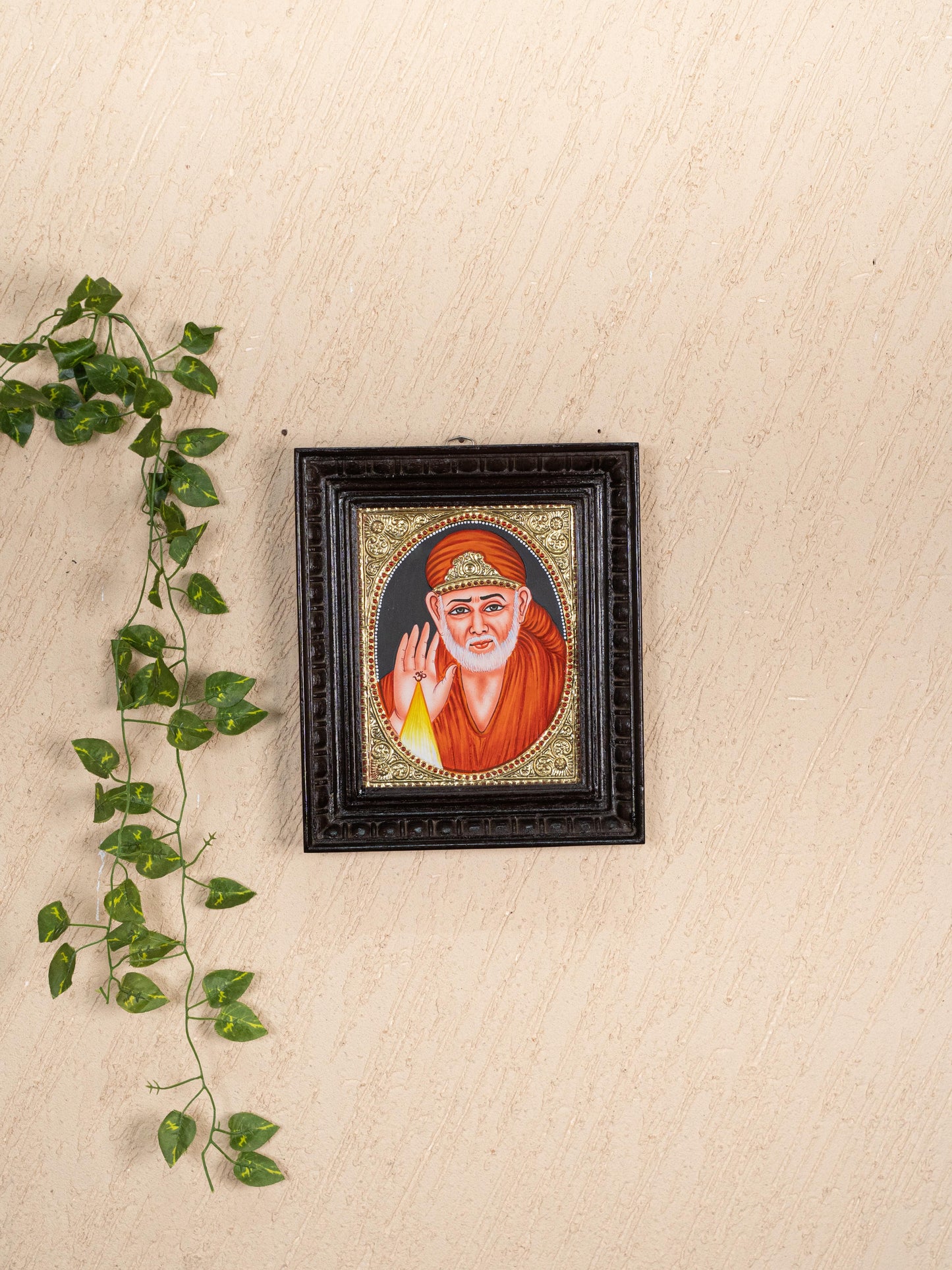 Tanjore Painting - Sai Baba - Flat (Gold Foil) - 10x8 inch - WL5232