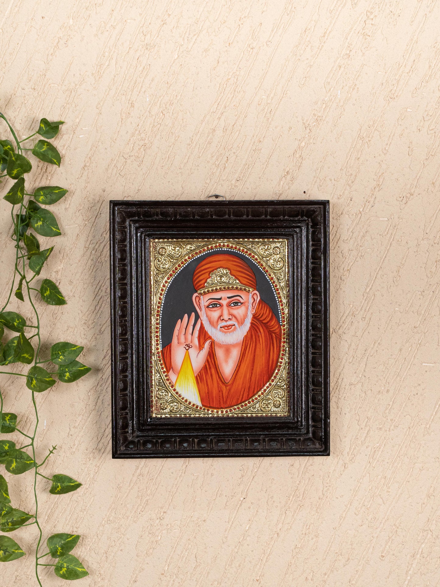 Tanjore Painting - Sai Baba - Flat (Gold Foil) - 10x8 inch - WL5232
