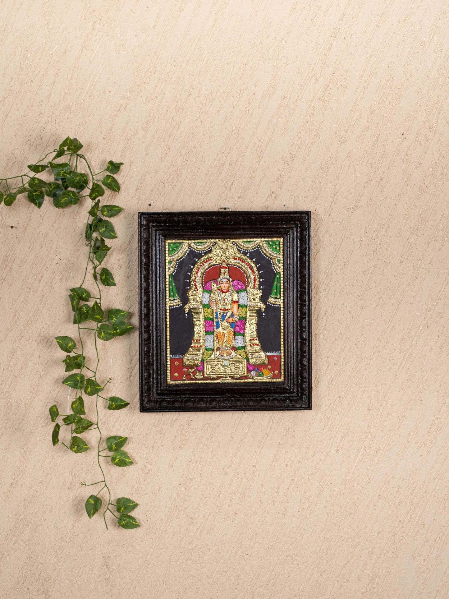 Tanjore Painting - Murugan - Semi Embossed - 12x10 inch - WL5236