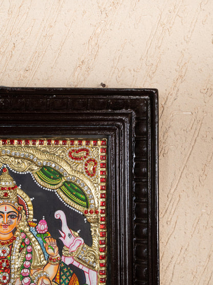 Tanjore Painting - Gajalakshmi - Semi Embossed - 12x10 inch - WL5239
