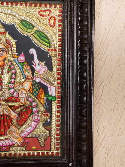 Tanjore Painting - Gajalakshmi - Semi Embossed - 12x10 inch - WL5239
