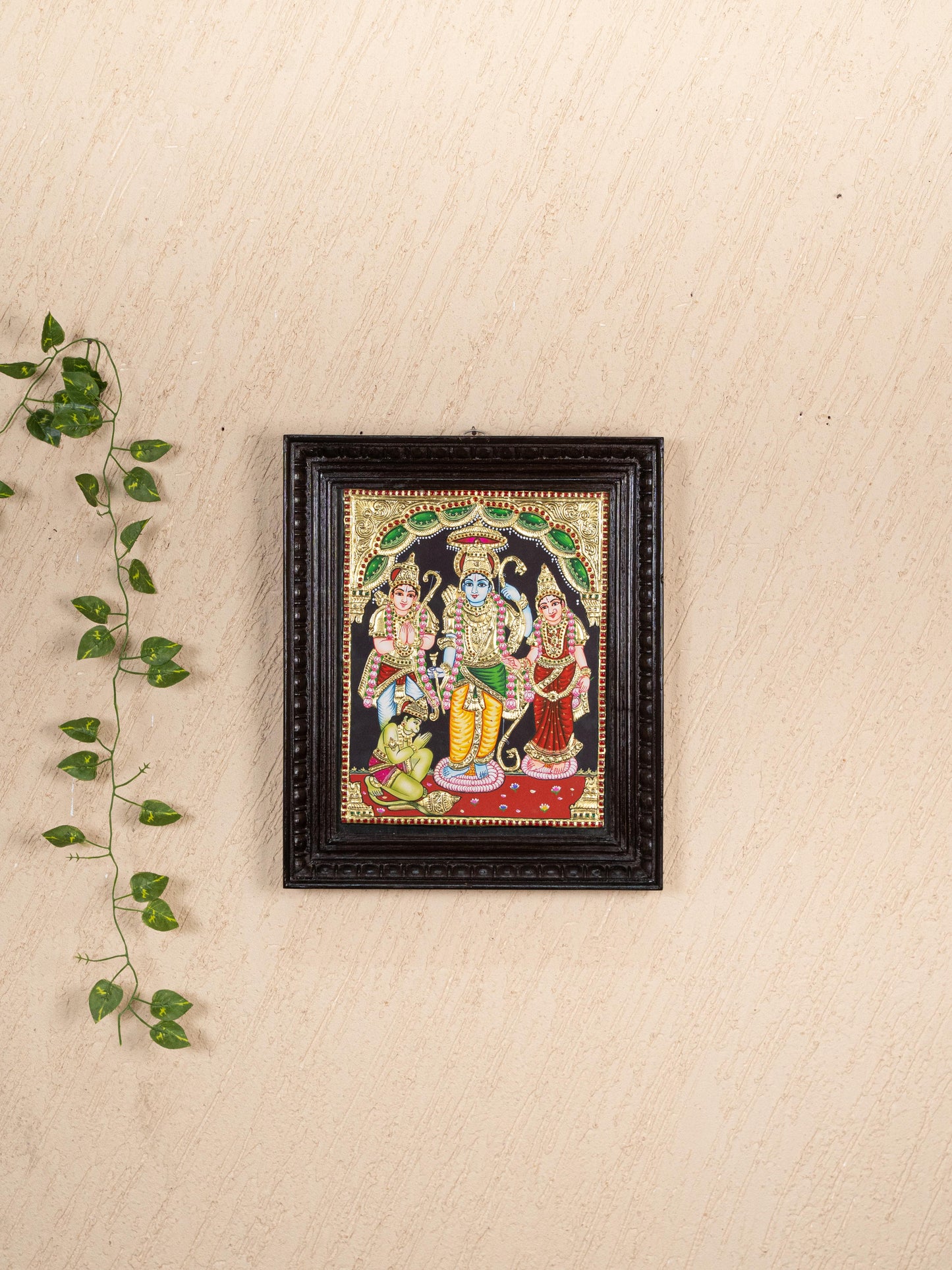 Tanjore Painting - Ram Darbar - Flat (Gold Foil) - 15x12 inch - WL5242