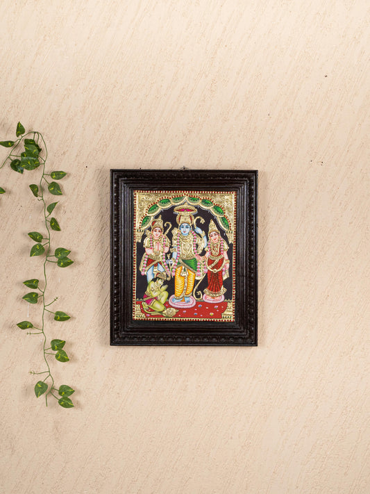 Tanjore Painting - Ram Darbar - Flat (Gold Foil) - 15x12 inch - WL5242