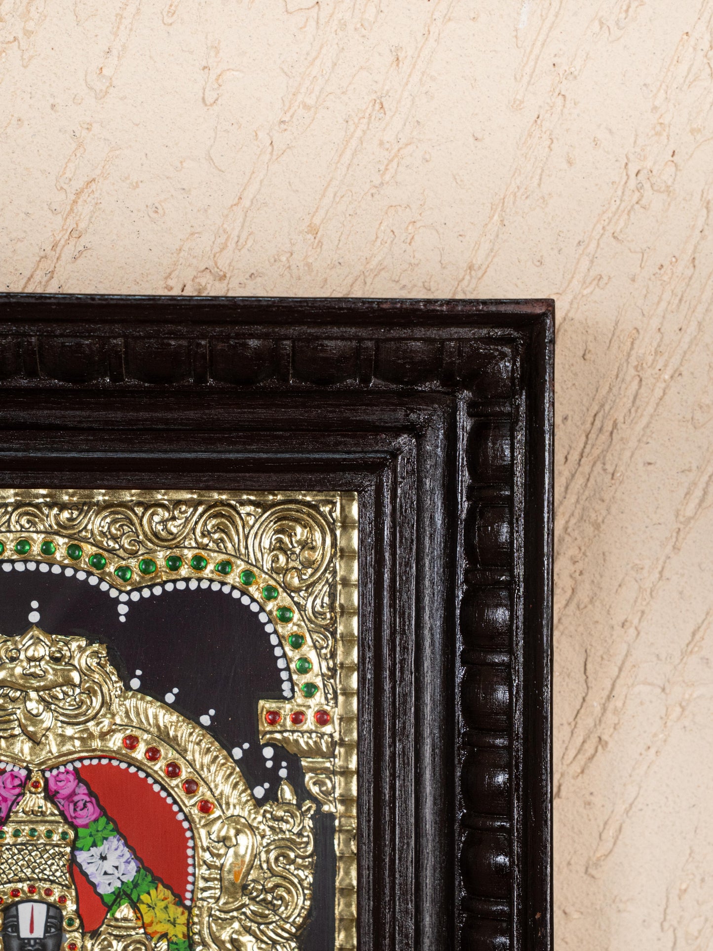 Tanjore Painting - Balaji-Padmavati Thayar - Flat (Gold Foil) - 15x12 inch - WL5246