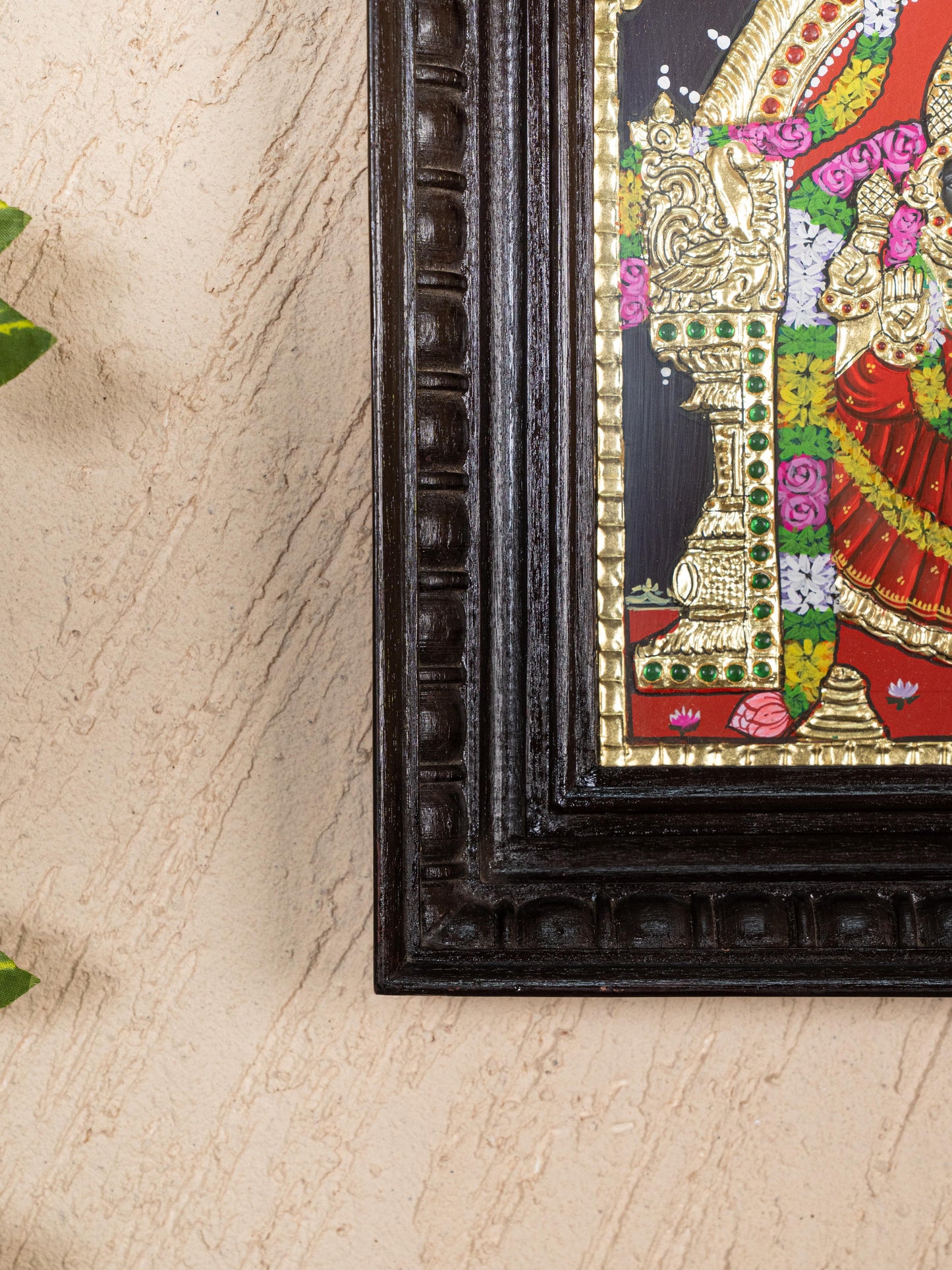 Tanjore Painting - Balaji-Padmavati Thayar - Flat (Gold Foil) - 15x12 inch - WL5246