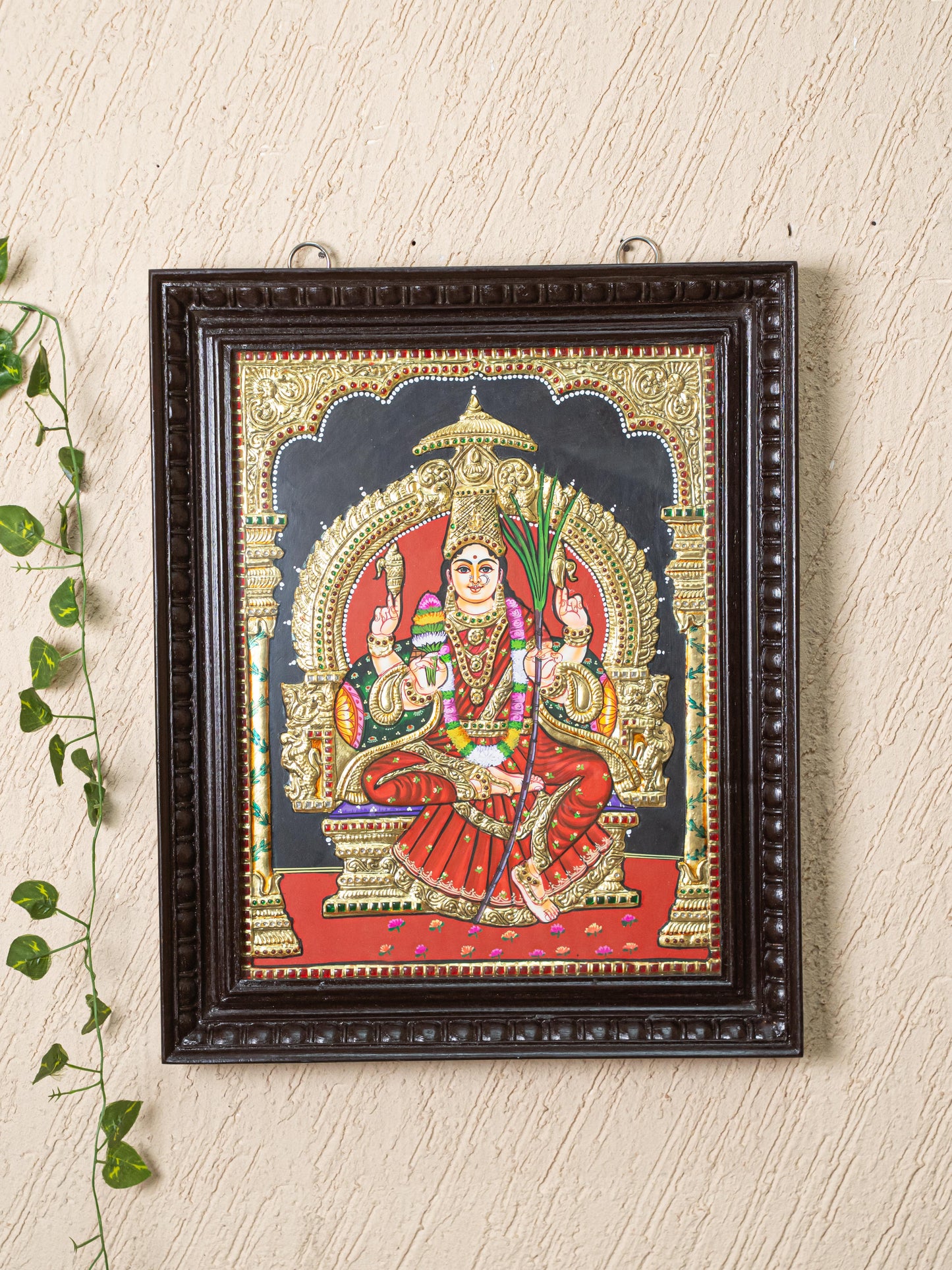 Tanjore Painting - Kamatchi - Flat (Gold Foil) - 18x14 inch - WL5249