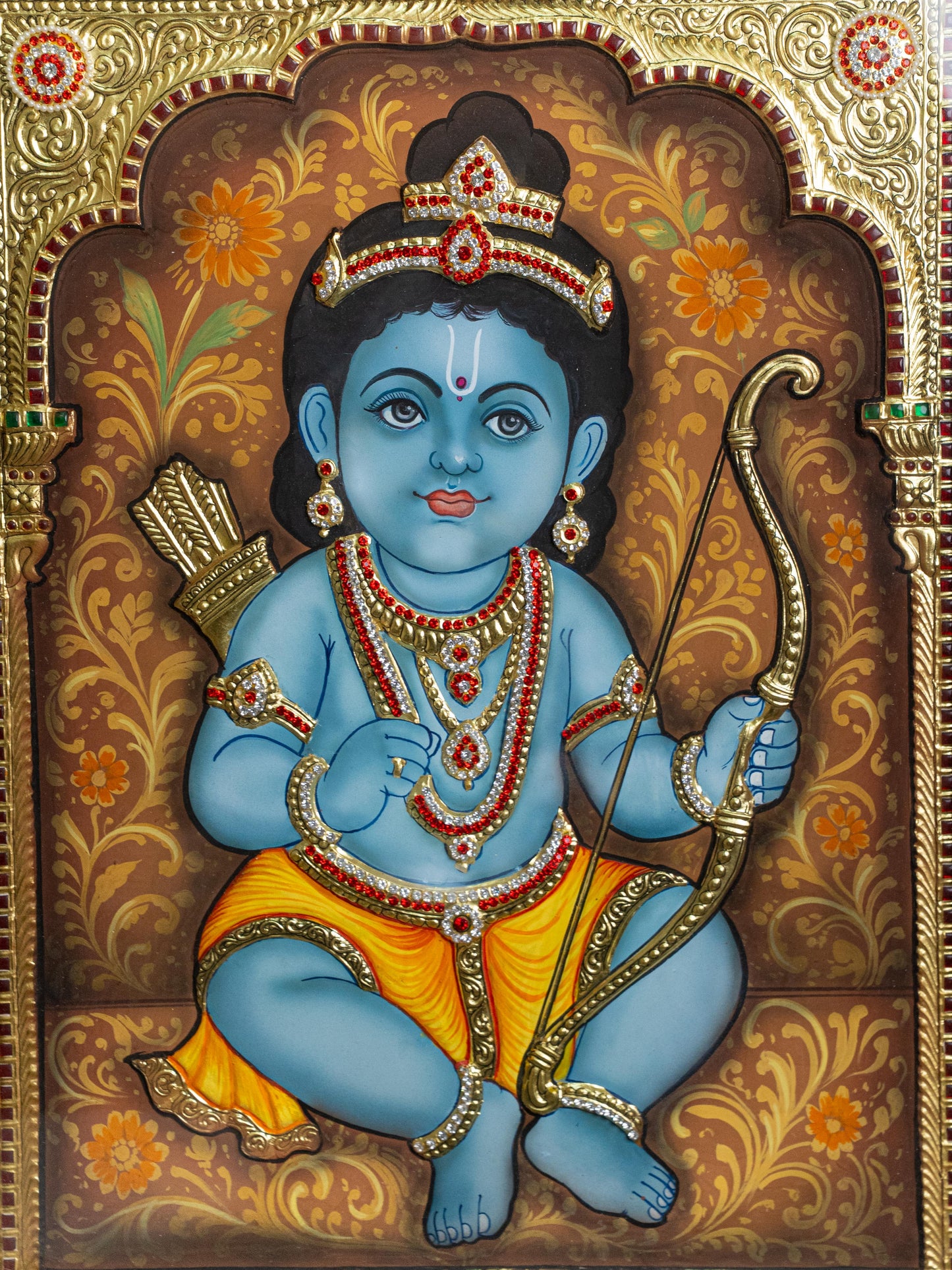 Tanjore Painting - Baby Ramar - Semi Embossed - 24x18 inch - WL5250