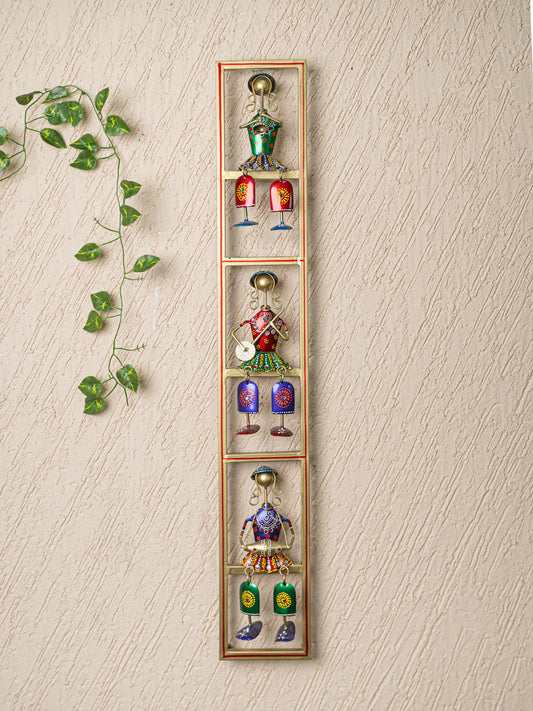 Metal Musicians Wall Hanging Panel - Gold - WL5251